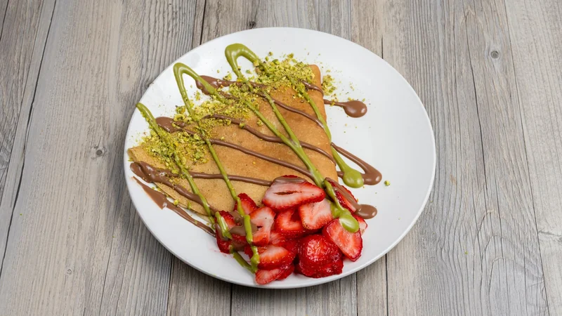 Dubai Chocolate Crêpe dish at Crepeccino