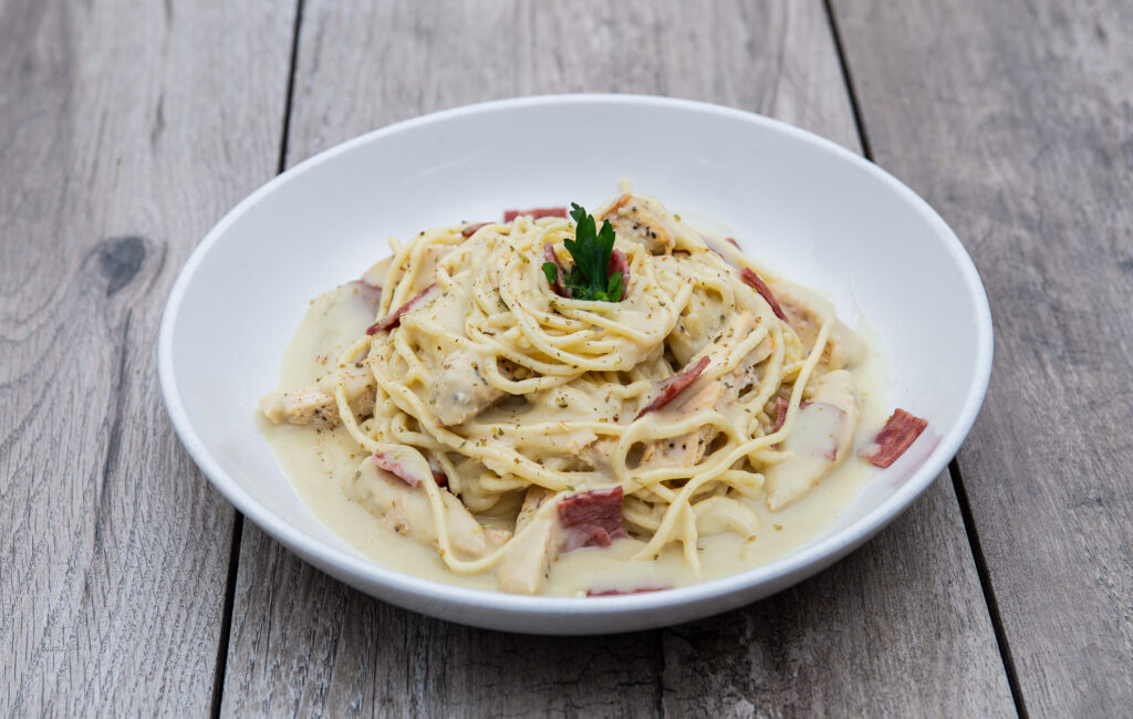 Carbonara Pasta dish at Crepeccino