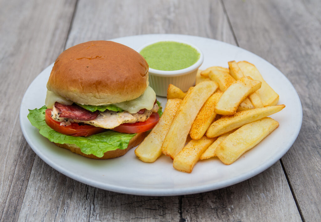 Chicken Pesto Club Sandwich dish at Crepeccino