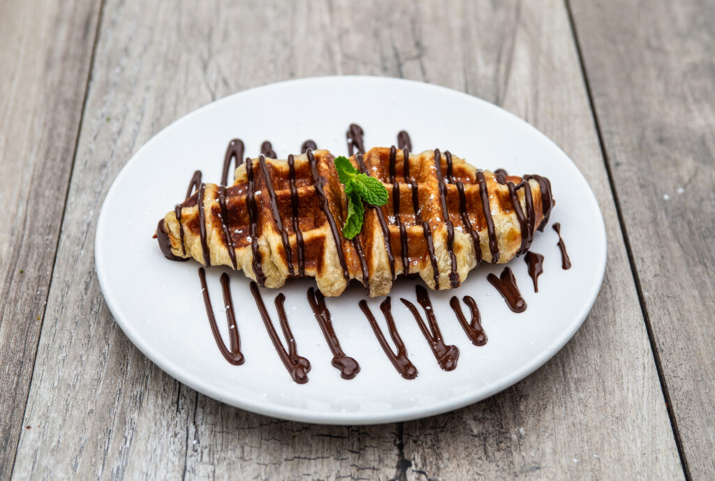 Chocolate Croffle dish at Crepeccino
