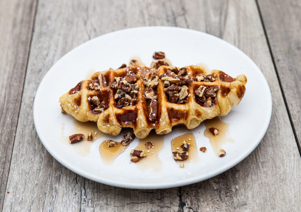 Maple Pecan Croffle dish at Crepeccino