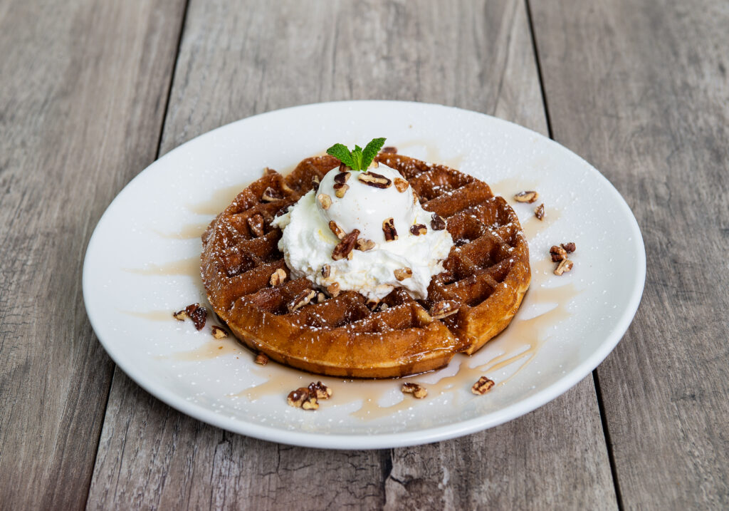 Maple Pecan Waffle dish at Crepeccino