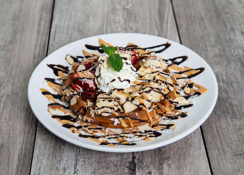 Tres Leches Waffle dish at Crepeccino