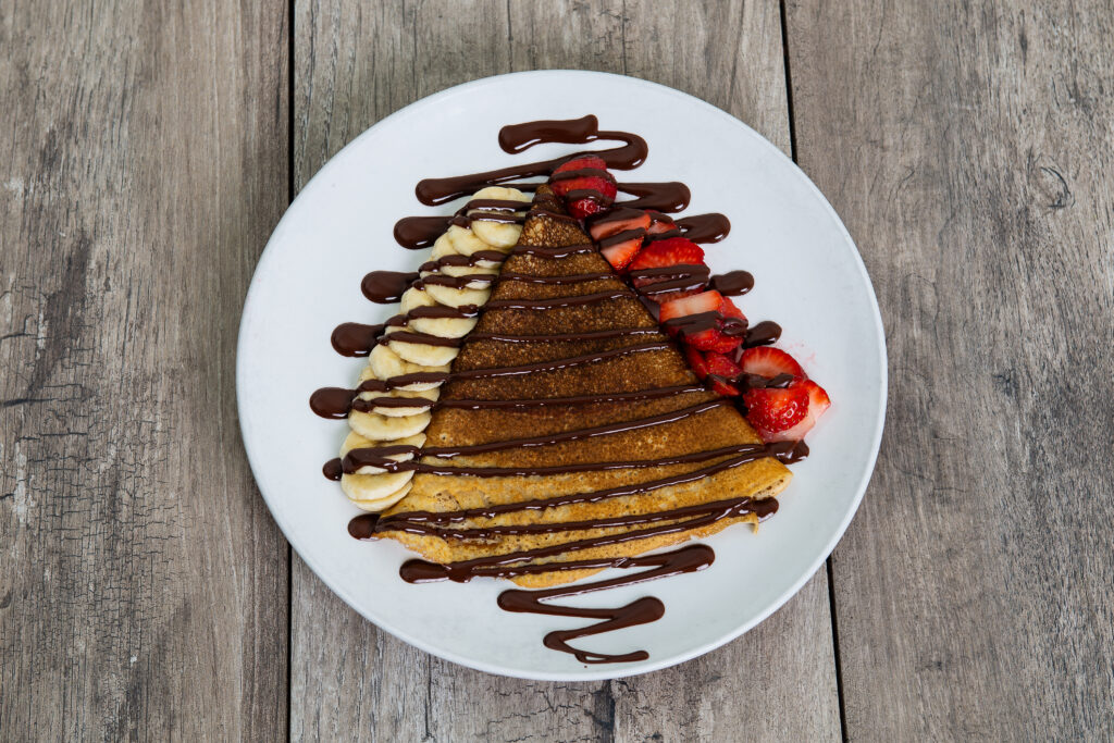 Vegan Belgian Crêpe dish at Crepeccino